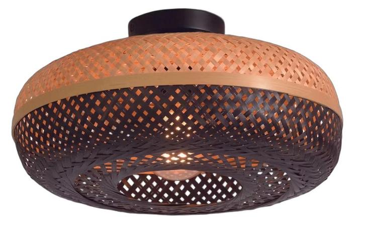 2dekans | Good&Mojo Palawan plafonnière bamboe zwart – Ø40 x, Auto-onderdelen, Interieur en Bekleding, Ophalen of Verzenden