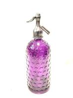 Fles - viooltje purper uit geslepen glas en loodgieter