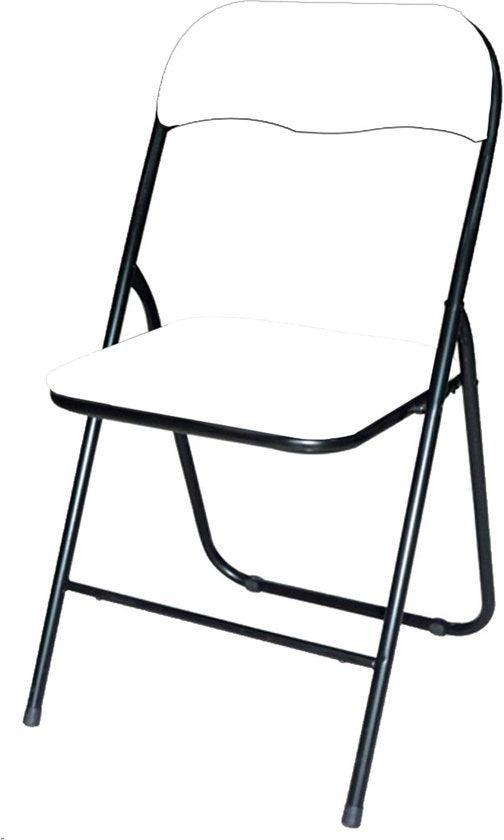 2dekans | BRASQ Klapstoel Wit Zwart - Vouwstoel - Opvouwbare, Huis en Inrichting, Stoelen, Ophalen of Verzenden