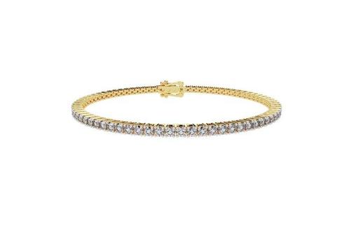 Tennis armband - 14 karaat Geel goud - 3.04ct. tw. Diamant, Handtassen en Accessoires, Antieke sieraden