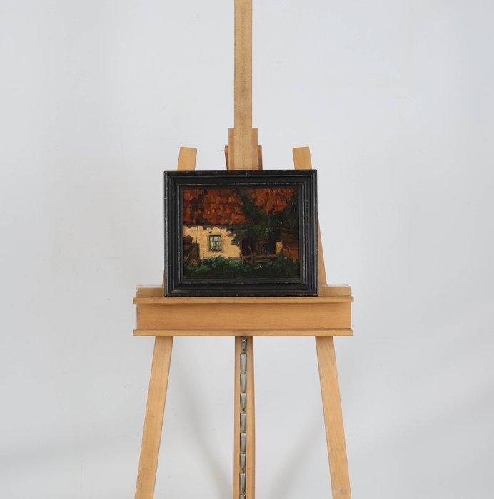 Willem Hendrik van der Nat (1864–1929) - Boerderij met rode, Antiquités & Art, Art | Peinture | Classique