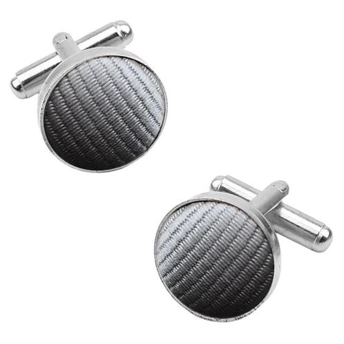 Fako Bijoux® - Manchetknopen - Staal & Streep - Ø 16mm -, Handtassen en Accessoires, Manchetknopen, Verzenden