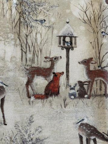 Elegante kerst patchwork-thema stof herten en bamby - beschikbaar voor biedingen
