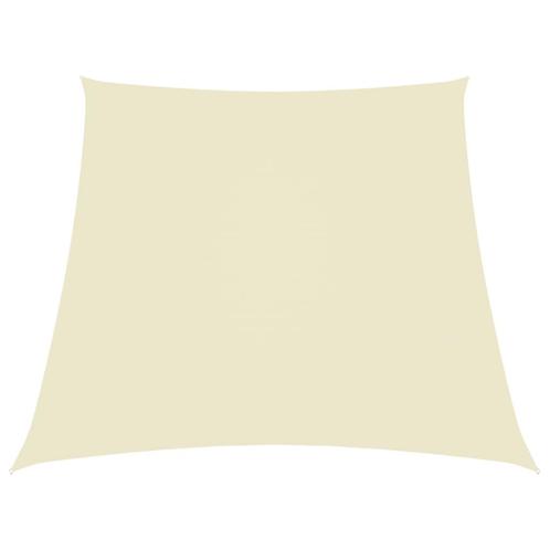 vidaXL Zonnezeil trapezium 3/5x4 m oxford stof crèmekleurig, Tuin en Terras, Parasols, Nieuw, Verzenden