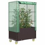 vidaXL Plantenbak verhoogd met hoes en wielen 80x50x182 cm, Tuin en Terras, Verzenden, Nieuw