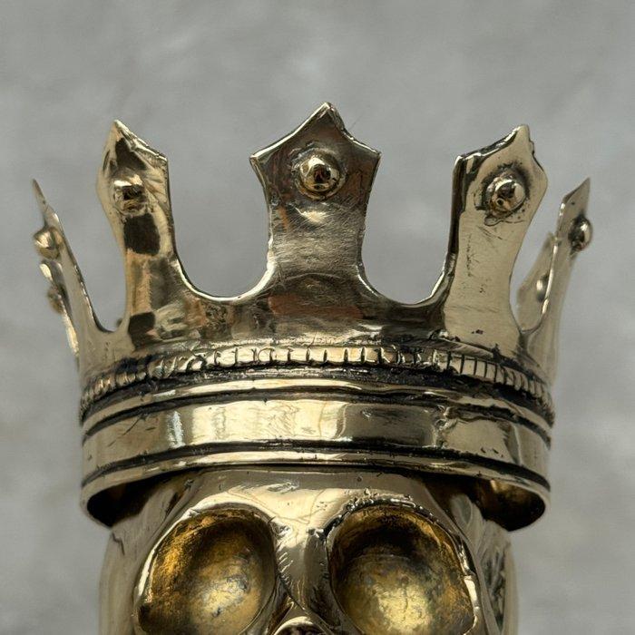 sculptuur, Bronze Statue of A King Skull - 21 cm - Brons, Antiek en Kunst, Kunst | Designobjecten