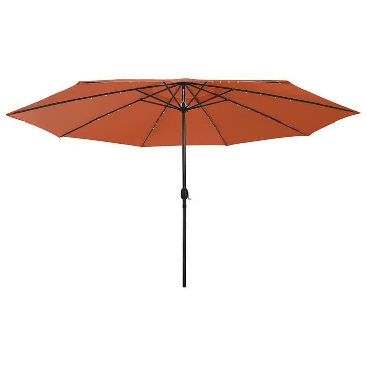 vidaXL Parasol met LED-verlichting 400 cm terracottakleurig, Tuin en Terras, Parasols, Nieuw, Verzenden