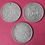 Frankrijk. 5 Francs 1851-A, 1869-BB y 1870-A (3 monedas)