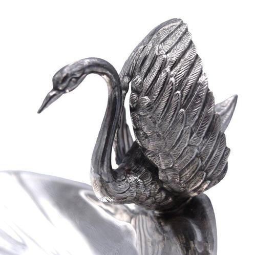 Dienblad - Schelp en Zwaan - Groot - .925 zilver, Antiek en Kunst, Antiek | Zilver en Goud