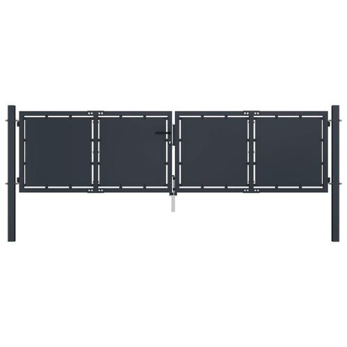 Poort 300x75 cm staal antraciet