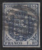 Spanje 1854 - Schild van Spanje. 1 koningsblauw,, Timbres & Monnaies, Timbres | Europe | Espagne