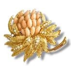 Broche - 18 karaat Geel goud, Vrouwen Oranje Vintage 18k, Handtassen en Accessoires