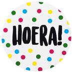 Fako Bijoux - 120x Sticker Hoera! - Gekleurde Stippen -, Hobby en Vrije tijd, Stickers en Plaatjes, Verzenden, Nieuw
