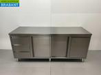 RVS Werkkast Kast Werktafel 2 schuifdeuren en 3 laden en, Ophalen of Verzenden