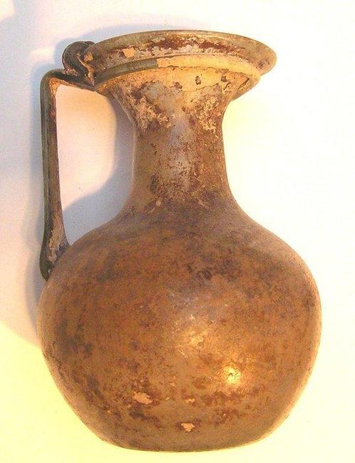 Oud-Romeins Glas Flesje - 9.5 cm, Verzamelen, Mineralen en Fossielen