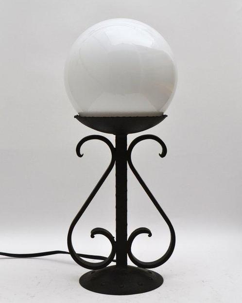 Tafellamp - Glas, IJzer, Antiek en Kunst, Kunst | Designobjecten