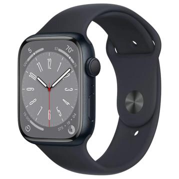 Apple Watch Series 8 45mm Midnight black met GARANTIE & v..., Télécoms, Ophalen of Verzenden