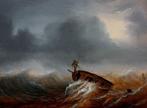 Theodore Gudin (1802-1880) - Sailboat in storm, Antiek en Kunst