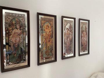 Mucha - Miroir mural (4) - Bois, Verre