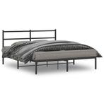 vidaXL Bedframe met hoofdbord metaal zwart 160x200 cm, Verzenden, Nieuw