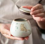 Erg mooie As Urn voor overleden kat Japans keramiek