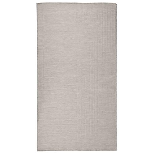 vidaXL Buitenkleed platgeweven 80x150 cm taupe, Huis en Inrichting, Stoffering | Tapijten en Vloerkleden, Nieuw, Verzenden