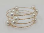 Armband - 18 karaat Roségoud - 8x9mm Akoya parels, Handtassen en Accessoires, Armbanden, Nieuw