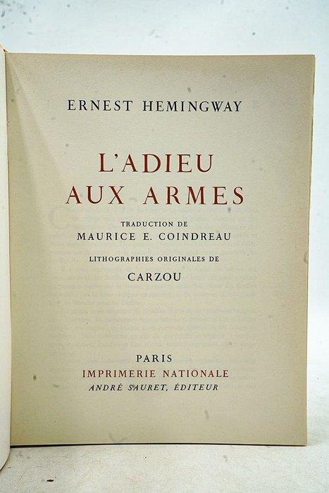 Ernest Hemingway & Maurice E. Coindreau / Carzou - Ladieu, Antiek en Kunst, Antiek | Boeken en Manuscripten