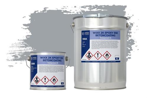 Wixx 2K Epoxy 550 Betonverf RAL 7040 | Venstergrijs 10L, Doe-het-zelf en Bouw, Verf, Beits en Lak, Nieuw, Verzenden