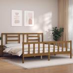 vidaXL Cadre de lit avec tête de lit marron miel, Maison & Meubles, Chambre à coucher | Lits, Neuf, Verzenden