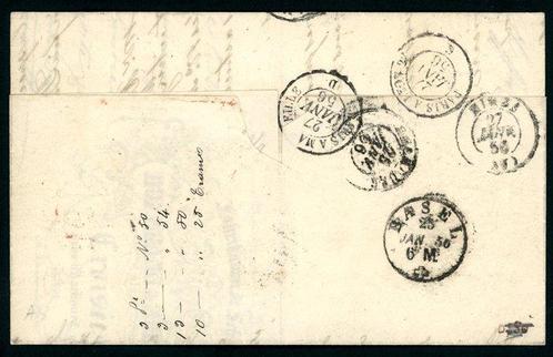 Zwitserland 1855 - Zwitserland Uitreizingsbrief - schöner, Postzegels en Munten, Postzegels | Europa | België