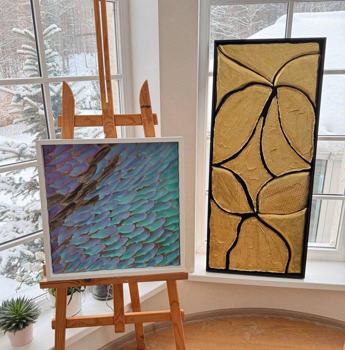 Maria Ruisi - Peinture abstraite or contemporain, Antiek en Kunst, Kunst | Designobjecten