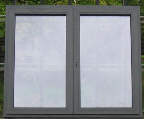 pvc raam , chassis , venster , kozijn 157 x 133 antraciet, Doe-het-zelf en Bouw, Raamkozijnen en Schuifdeuren, Inclusief glas