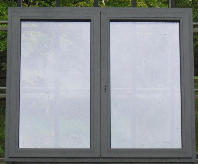 pvc raam , chassis , venster , kozijn 157 x 133 antraciet, Doe-het-zelf en Bouw, Raamkozijnen en Schuifdeuren, Inclusief glas