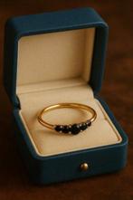 Zonder minimumprijs - Verlovingsring Zilver, Verguld Onyx -