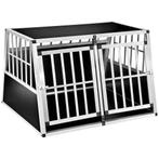 tectake Hondenbench dubbel met schuine achterwand - zonder s, Dieren en Toebehoren, Hondenhokken, Verzenden, Nieuw