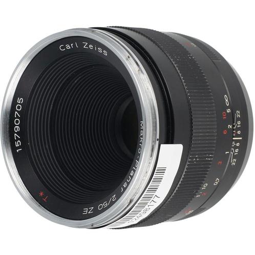 Carl Zeiss ZF.2 50mm F/2.0 Macro-Planar T* Canon occasion, Audio, Tv en Foto, Foto | Lenzen en Objectieven, Zo goed als nieuw