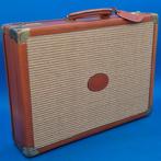 CUC - Vintage Aktenkoffer – Leder mit Canvas-Geflecht und