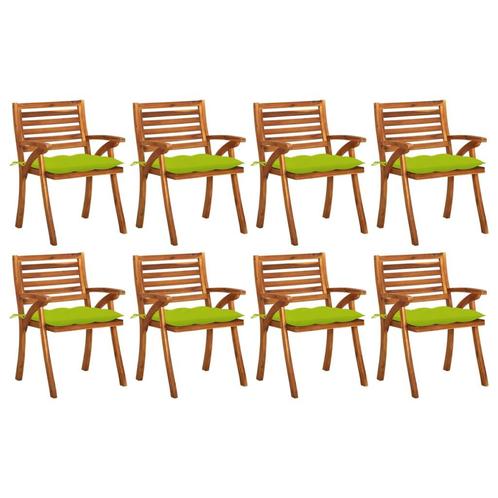 vidaXL Chaises de jardin avec coussins 8 pcs Bois, Jardin & Terrasse, Ensembles de jardin, Neuf, Envoi