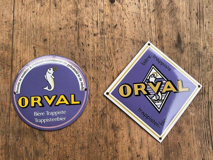 BIERE D´ ORVAL Trappistenbier Vintage Werbeschilder - Plaque, Antiek en Kunst, Antiek | Wandborden en Tegels