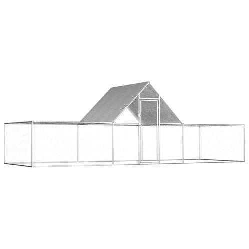 vidaXL Kippenren 6x2x2 m gegalvaniseerd staal, Dieren en Toebehoren, Knaagdieren en Konijnen | Hokken en Kooien, Nieuw, Verzenden