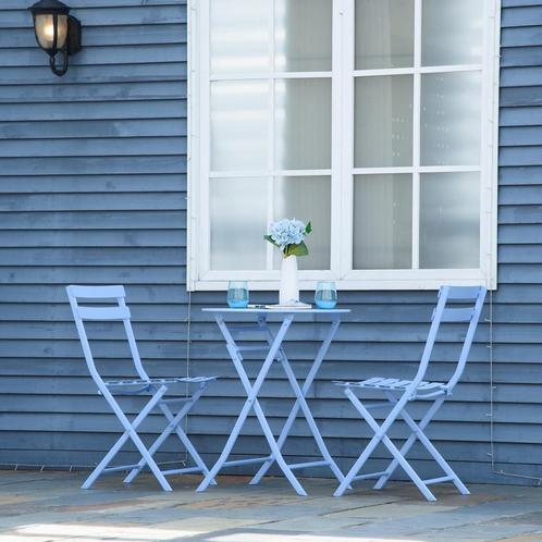 Bistroset - Modern Living - Voor 2 personen - Lichtblauw, Tuin en Terras, Tuinsets en Loungesets, Nieuw, Ophalen of Verzenden