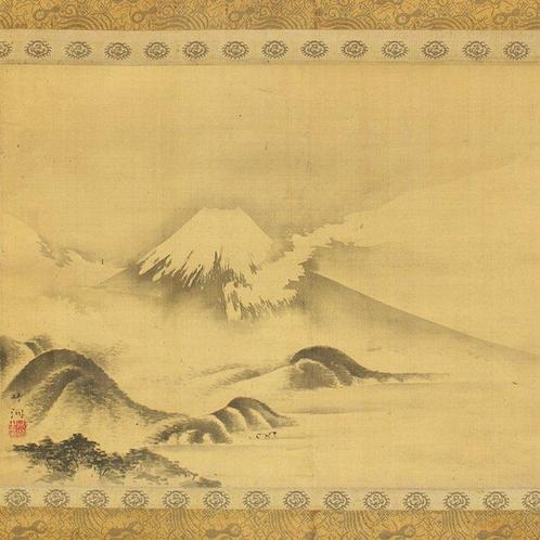 Mt. Fuji and Clouds Scenery with Box - Nakabayashi Chikuto, Antiek en Kunst, Antiek | Overige Antiek