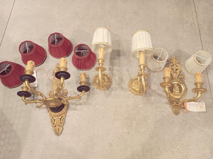 sem preço de reserva - Wandkandelaar (4) - Verguld brons,, Antiquités & Art, Curiosités & Brocante