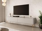 TV-Meubel beige 200x38x51 | 2 kleppen, Huis en Inrichting, Kasten |Televisiemeubels, Overige materialen, Verzenden, Nieuw, 200 cm of meer