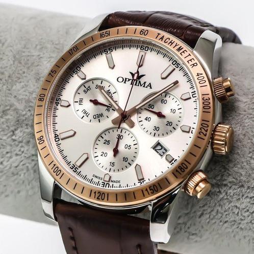 Optima - Swiss Chronograph - OSC432-SRL-1 - Sans Prix de, Handtassen en Accessoires, Horloges | Heren