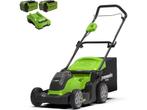 Greenworks G40LM41 - Accumaaier 40V - 2 x 2Ah accus en, Verzenden, Zo goed als nieuw
