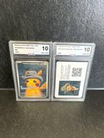 Pokémon - 2 Graded card - PIKACHU WITH GREY FELT HAT +, Hobby en Vrije tijd, Nieuw
