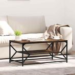 vidaXL Koffietafel met Plank in Gerookt Eiken 90x50x40 cm, Huis en Inrichting, Verzenden, Nieuw