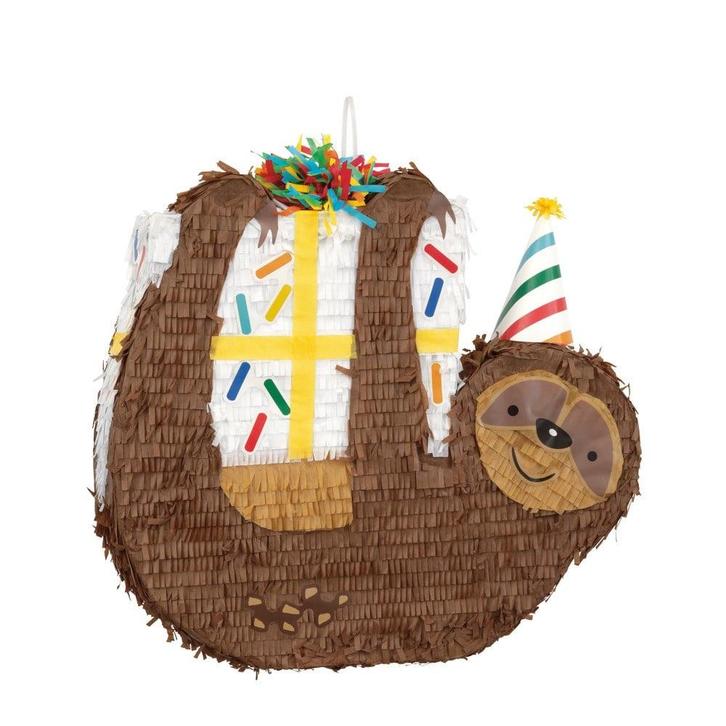 Pinata Luiaard 46cm, Hobby en Vrije tijd, Feestartikelen, Nieuw, Verzenden